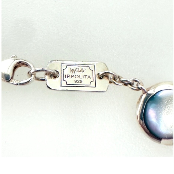 IPPOLITA LUCE 7-STONE CHAIN BRACELET IN STERLING SILVER MOTHER OF PEARL NEW - Picture 10 of 14